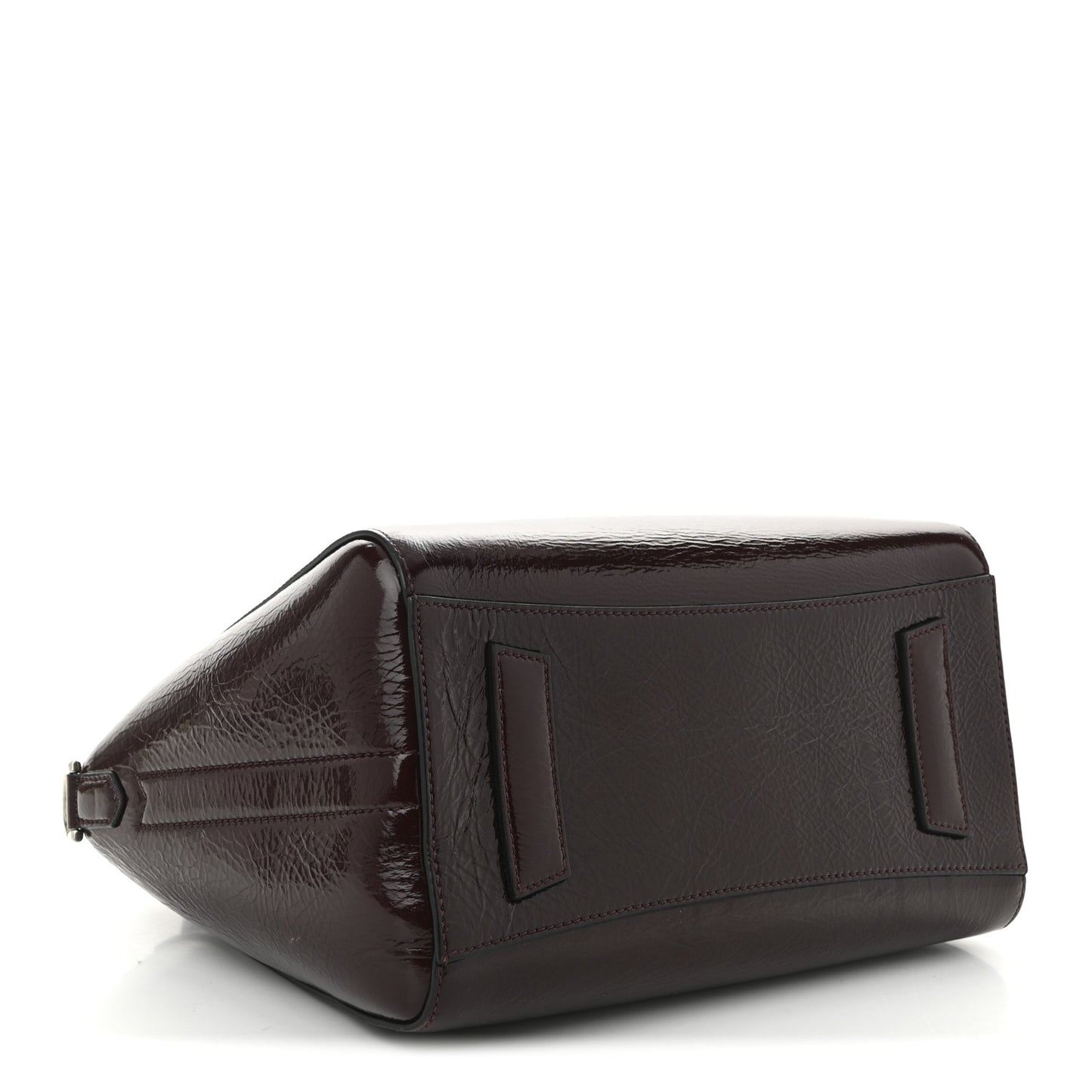 Crinkled Patent Calfskin Small Antigona Aubergine