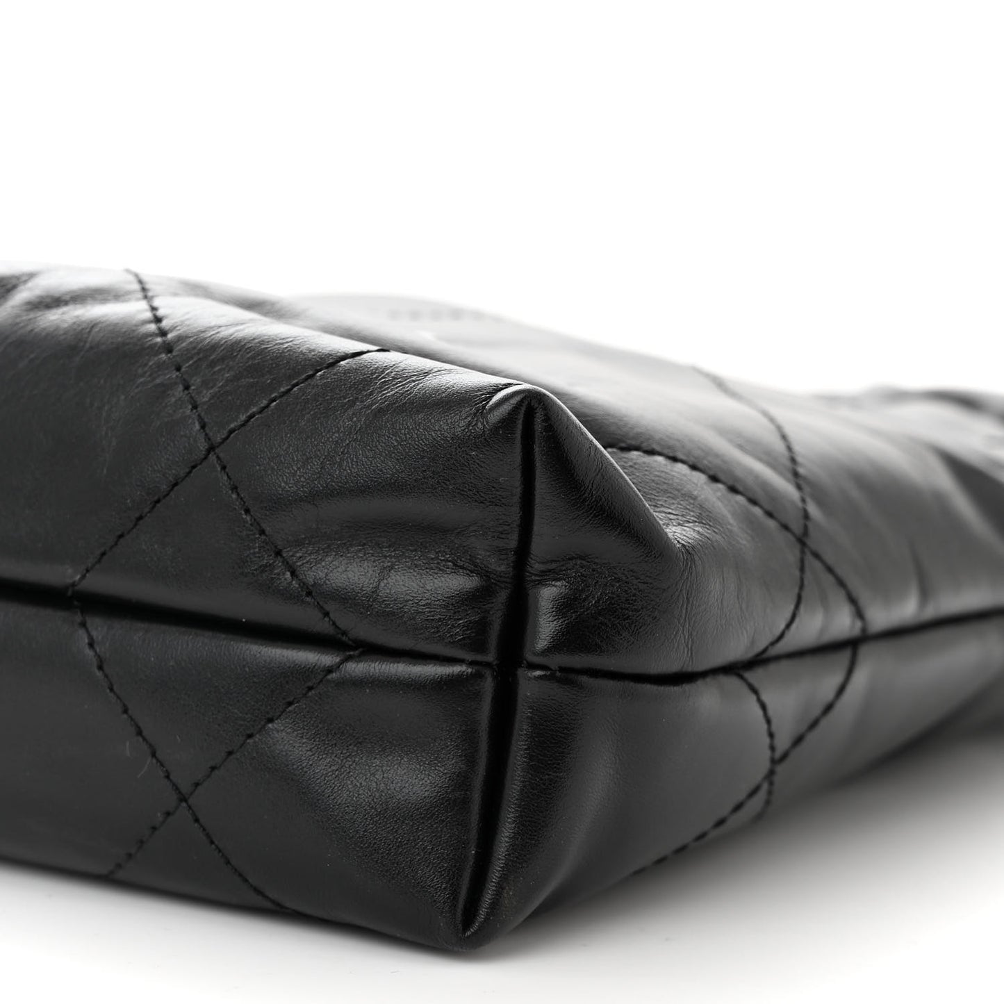 Shiny Calfskin Quilted Mini Chanel 22 Black