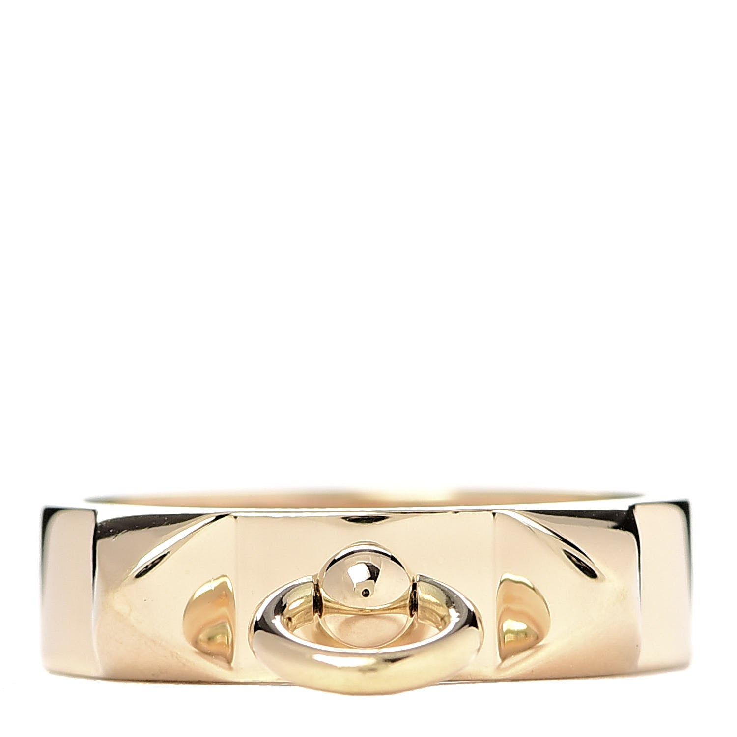 Hermes 18K Yellow Gold PM Collier De Chien Ring 52 6 1 of 5