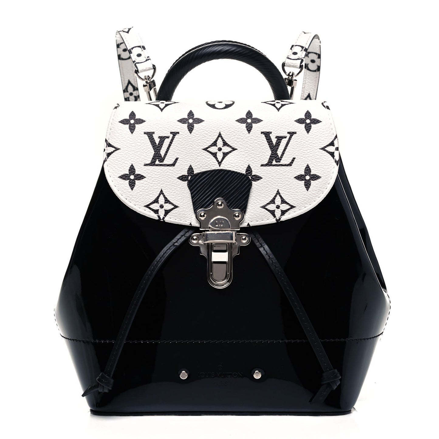 Patent Monogram Hot Springs Backpack Black White