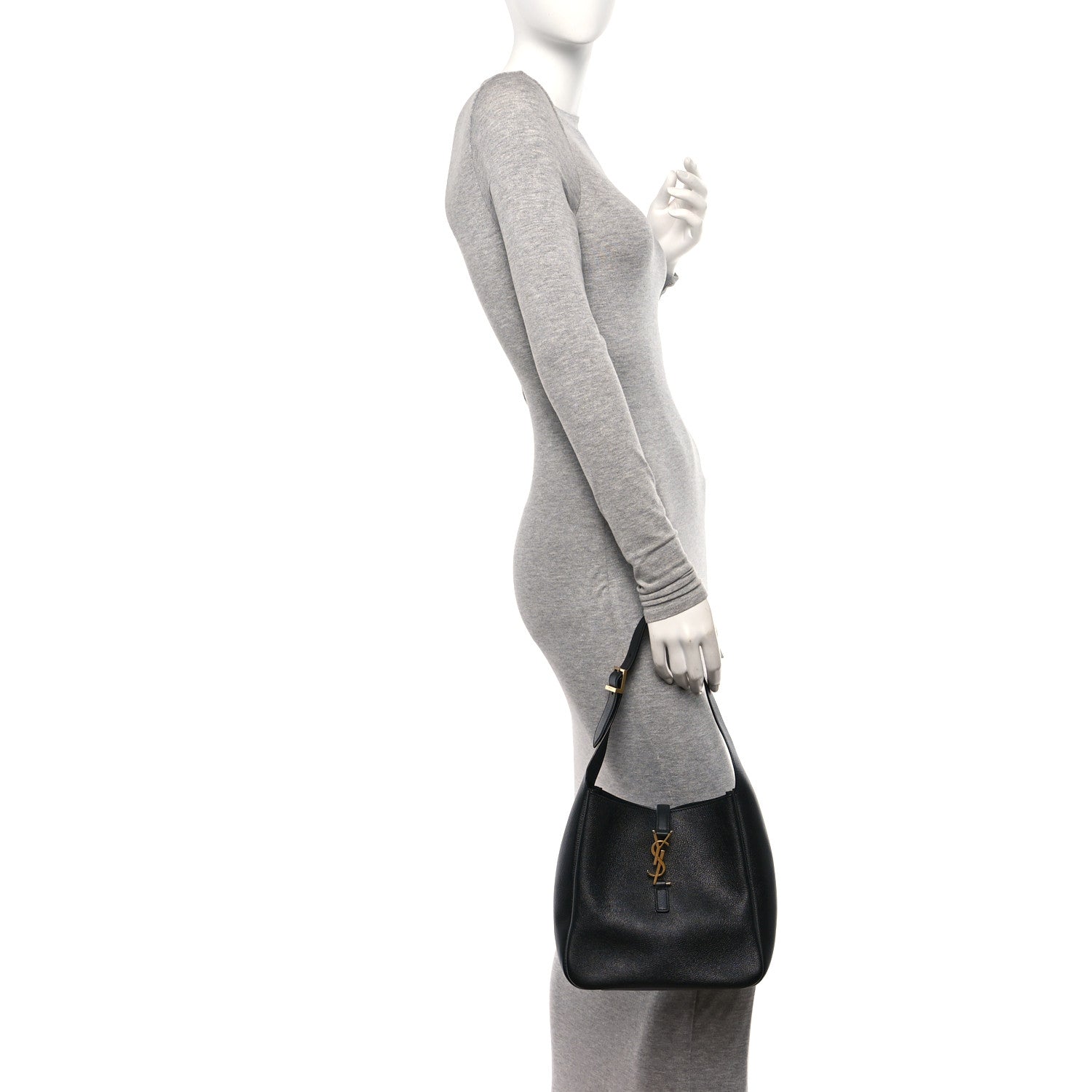 Saint Laurent Smooth Calfskin Small Le 5 A 7 Soft Hobo Black 2 of 9