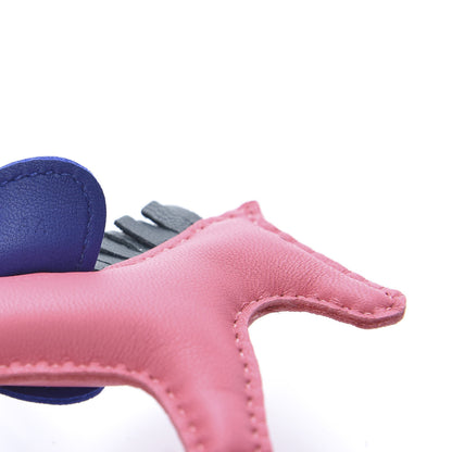 Hermes Milo Lambskin Grigri Rodeo Horse Bag Charm PM Rose Azalee Vert Cypress Bleu Electrique 4 of 5