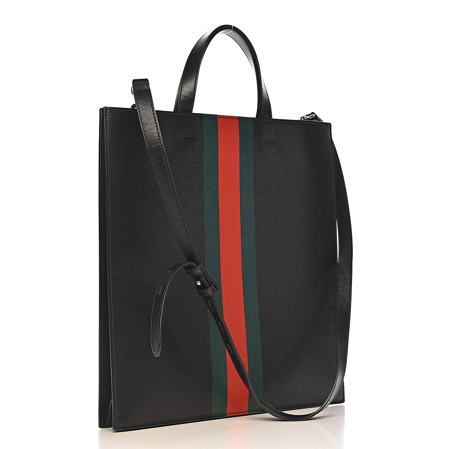 Gucci Calfskin Kingsnake Print Vertical Tote Black 3 of 11