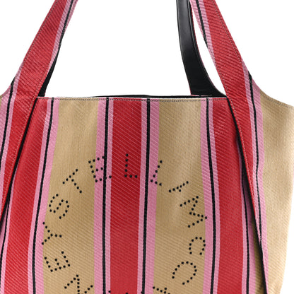 Stella McCartney Raffia Striped Logo Tote Red 8 of 11