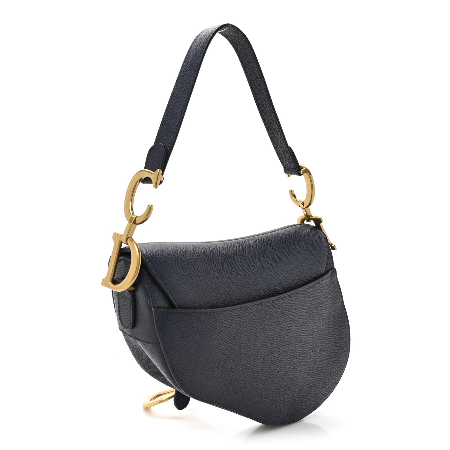 Christian Dior Grained Calfskin Saddle Bag Navy 3 of 10