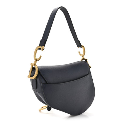 Christian Dior Grained Calfskin Saddle Bag Navy 3 of 10