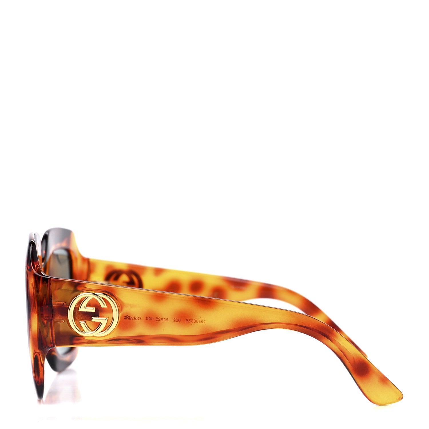 Gucci Acetate Square Frame Sunglasses GG 0053S Havana 3 of 9