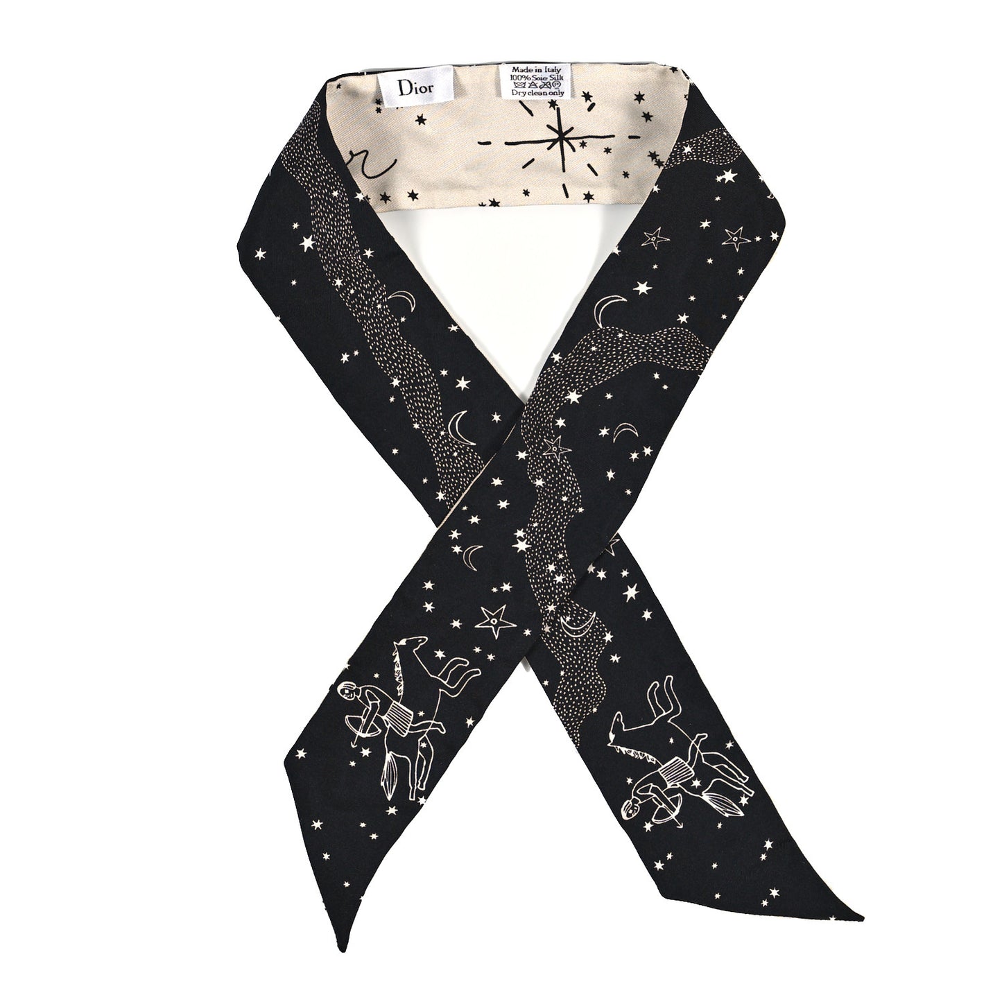 Silk Zodiac Sagittarius Mitzah Scarf Black