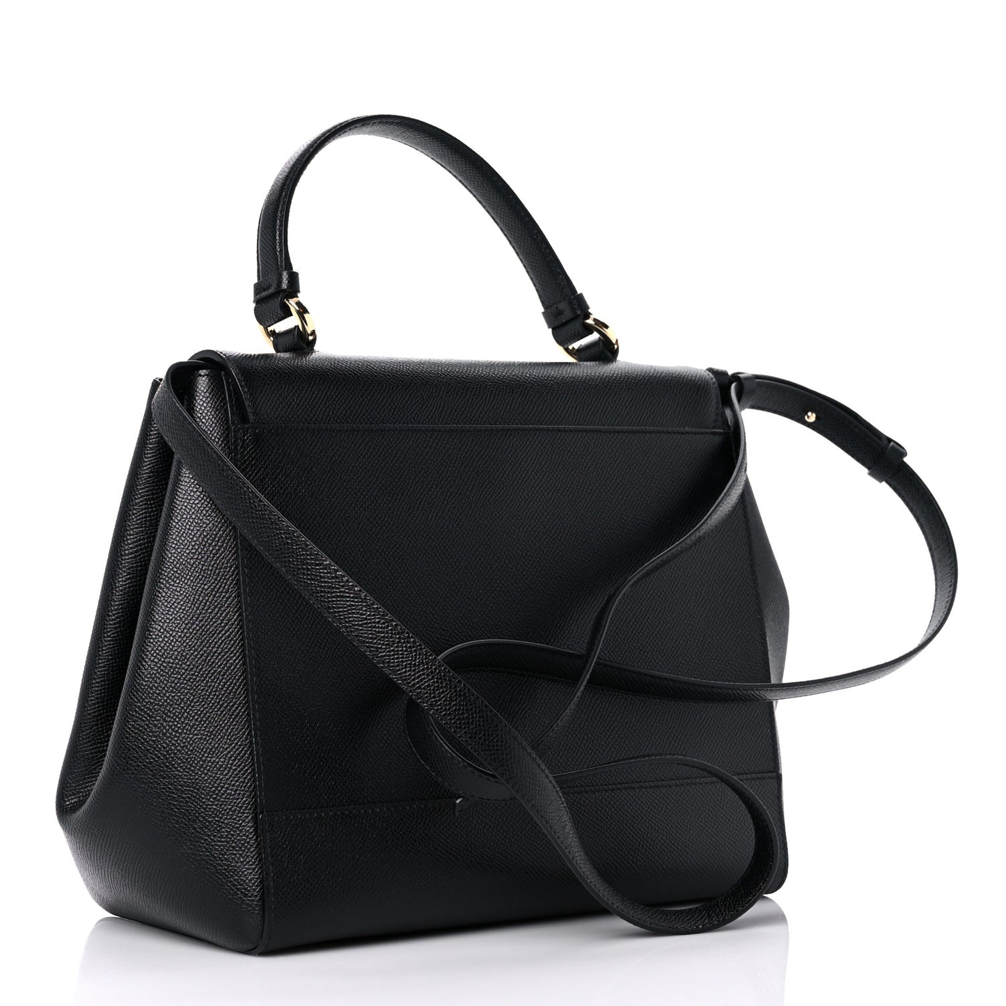 Hammered Calfskin Carrie O Shoulder Bag Black