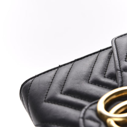 Gucci Calfskin Matelasse GG Marmont Chain Wallet Black 14 of 15