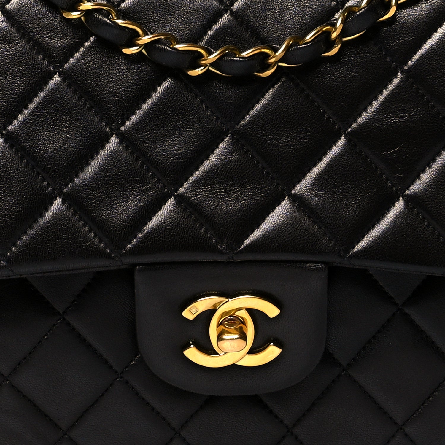 Chanel Lambskin Quilted Medium Double Flap Black 9 of 15