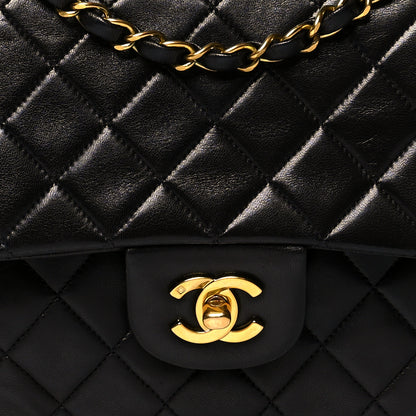 Chanel Lambskin Quilted Medium Double Flap Black 9 of 15
