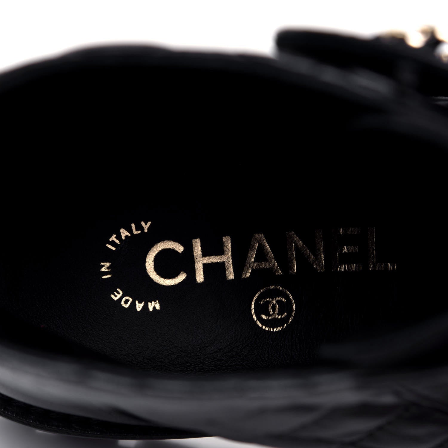 Chanel Shiny Lambskin Quilted Lace Up Combat Boots 36 Black 10 of 12