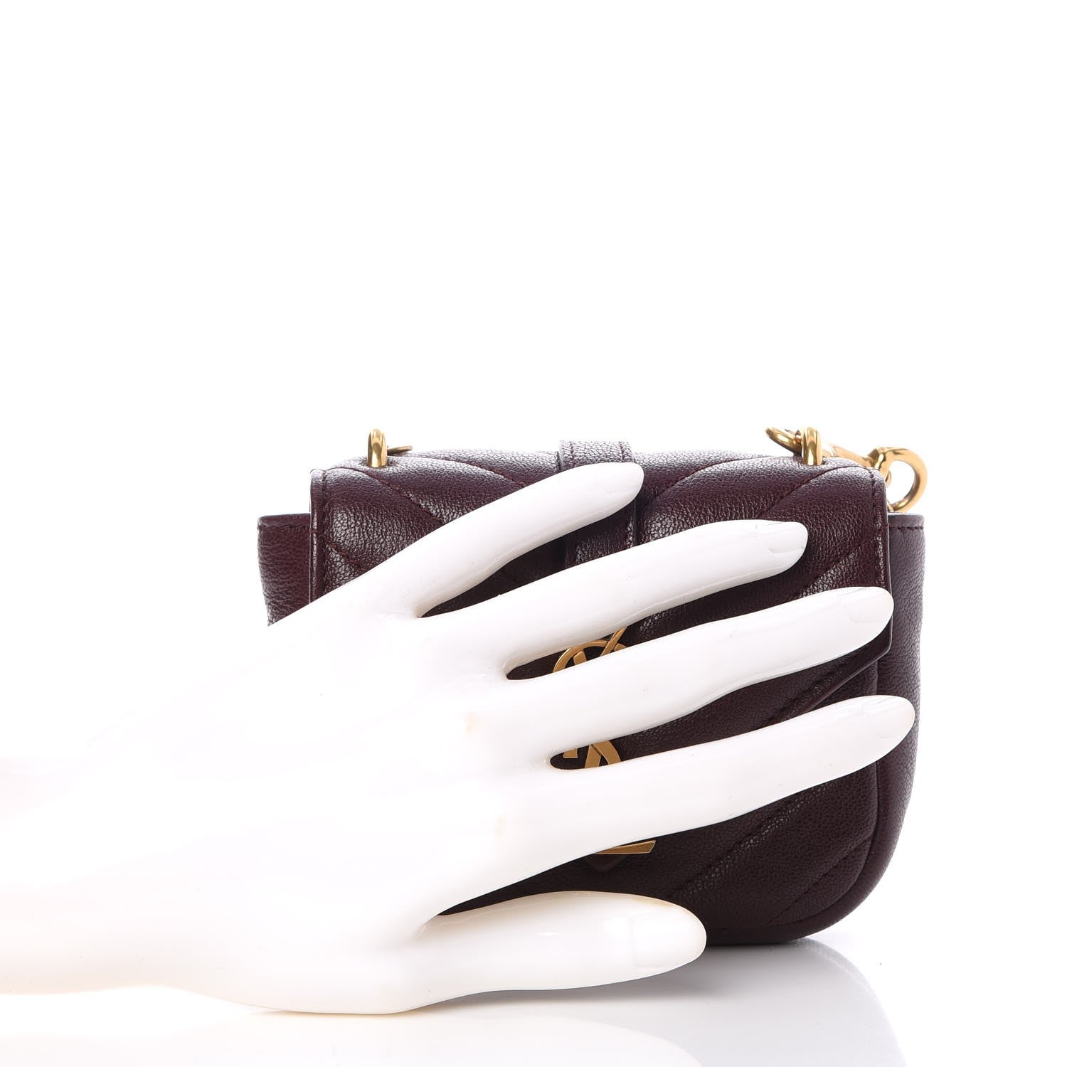 Saint Laurent Sheepskin Matelasse Monogram Mini College Bag Amaranto 3 of 9