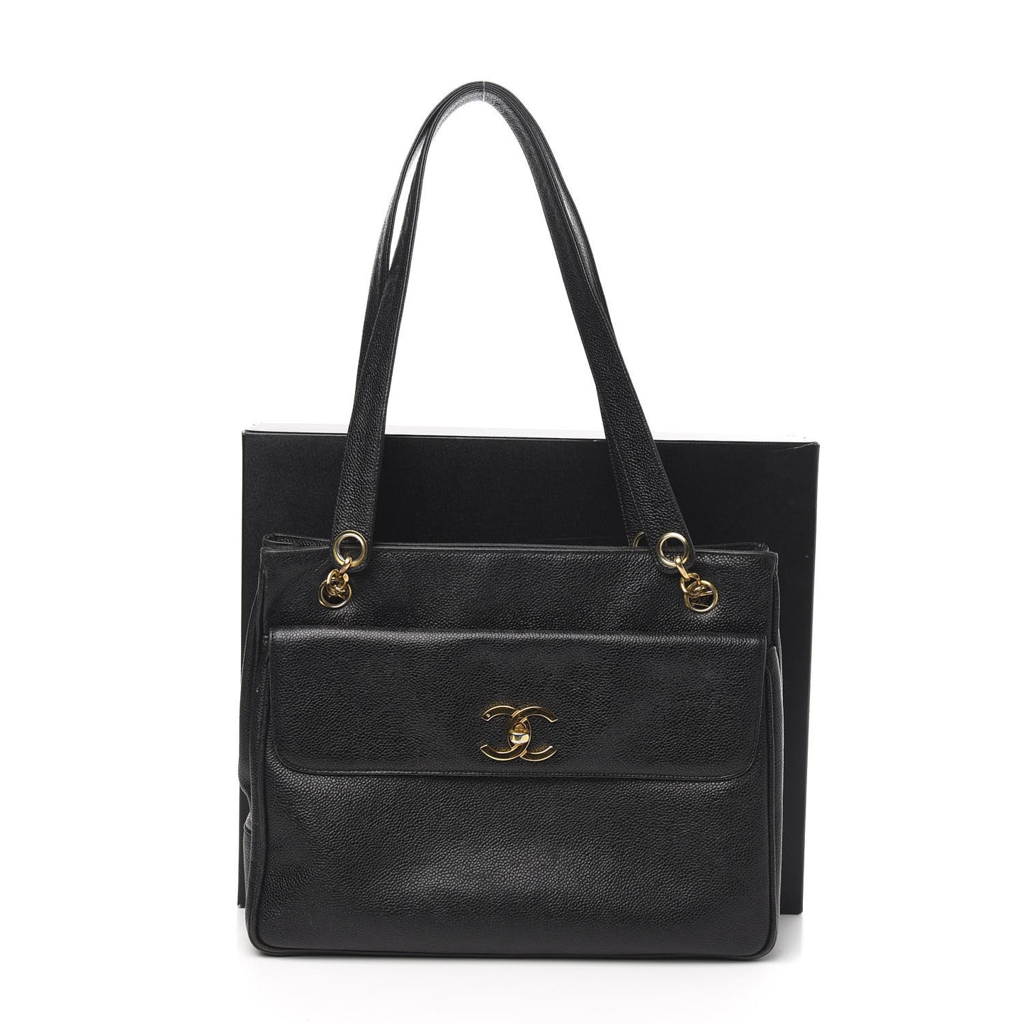 Caviar Flap Shoulder Bag Black