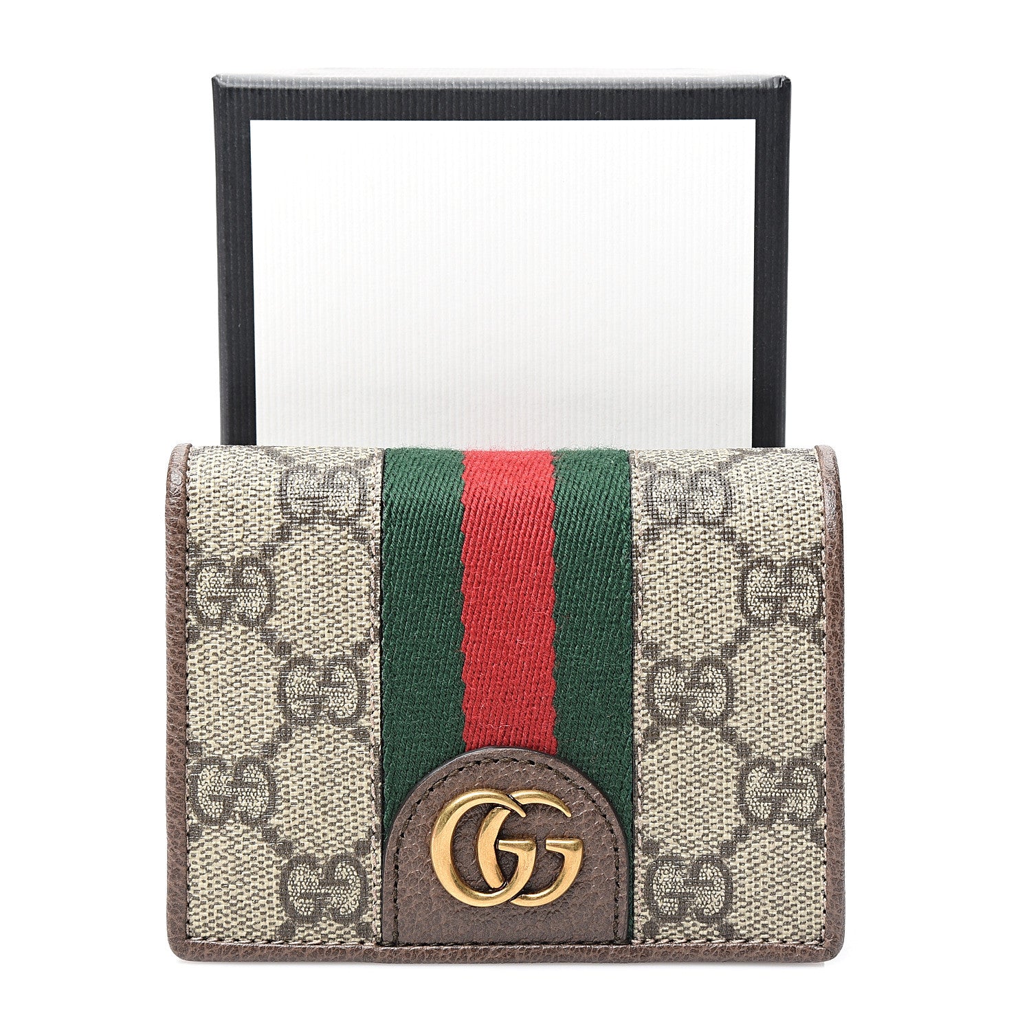 Gucci X DISNEY GG Supreme Monogram Web Three Little Pigs Ophidia Card Case Wallet Beige New Acero 7 of 7