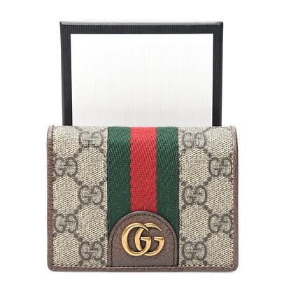 Gucci X DISNEY GG Supreme Monogram Web Three Little Pigs Ophidia Card Case Wallet Beige New Acero 7 of 7