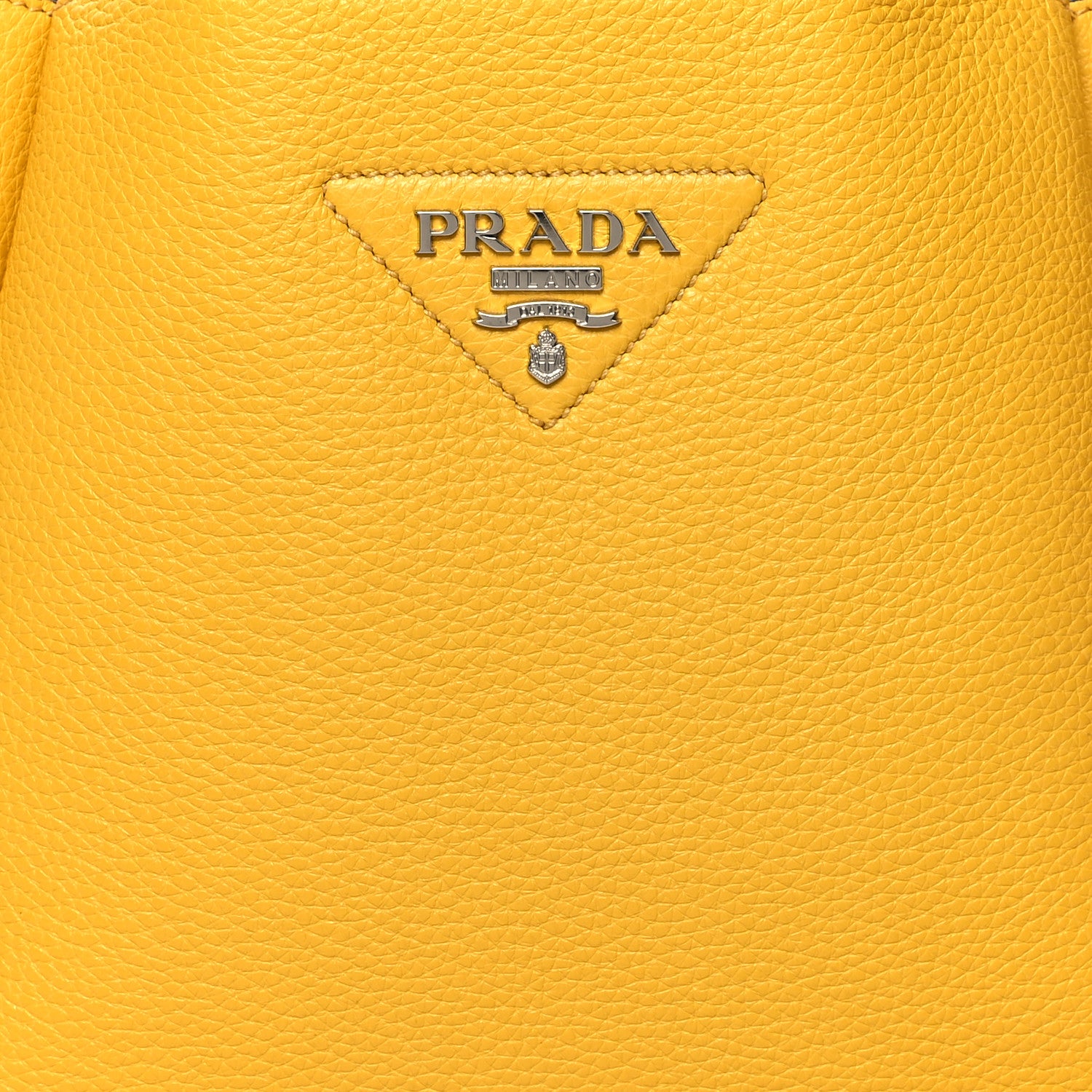 Prada Vitello Daino Soft Medium Dynamique Tote Soleil Caramello 7 of 9