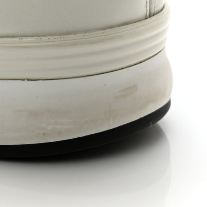 Chanel Shiny Calfskin Suede Quilted CC Logo Sneakers 36.5 White 9 of 11