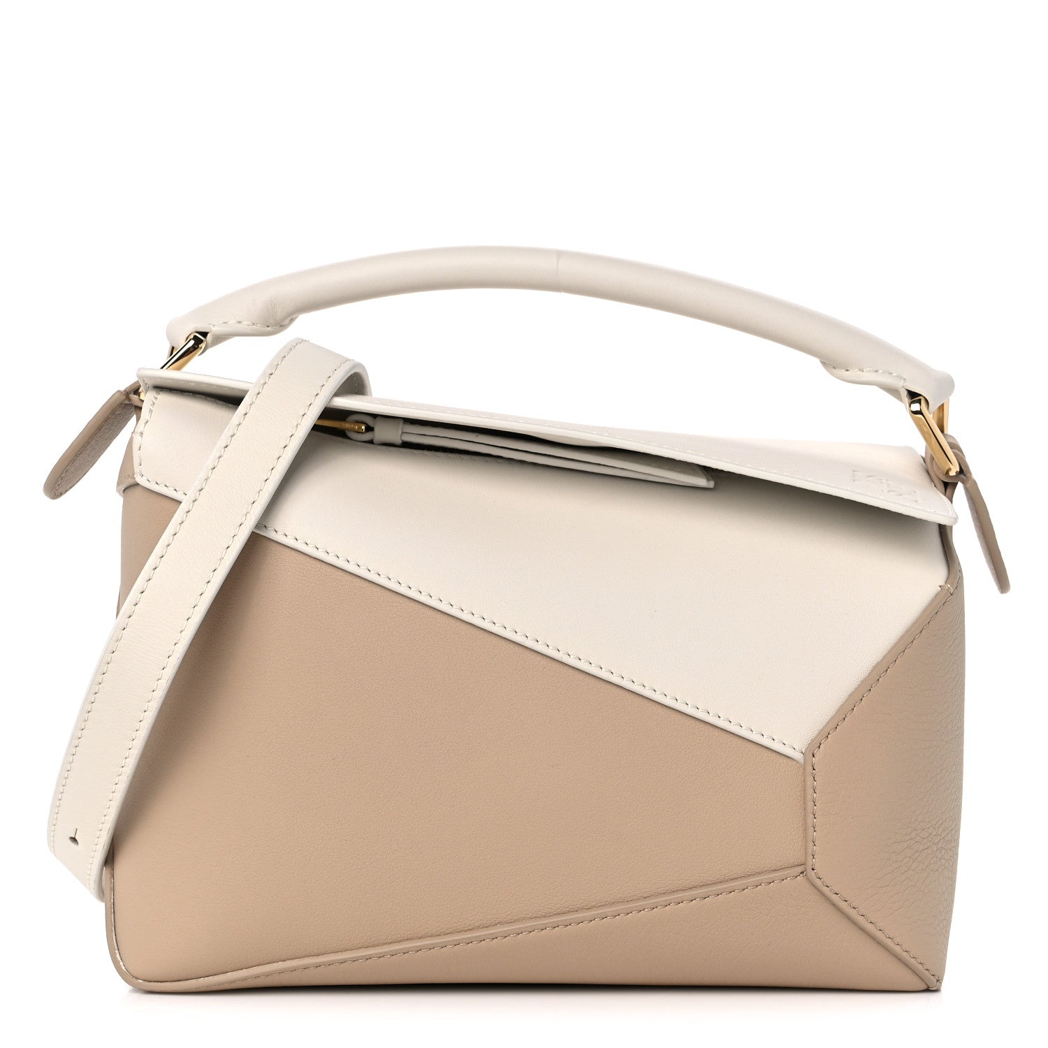 Loewe Classic Calfskin Small Puzzle Edge Bag Soft White Paper Craft 1 of 8