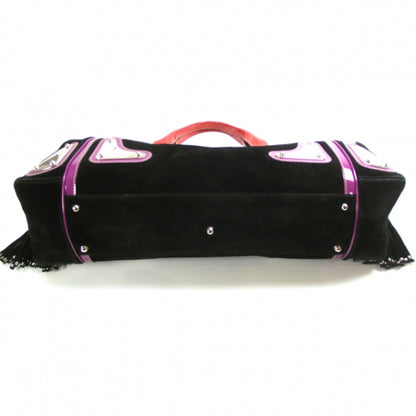 Gucci Suede Race Medium Top Handle Tote Black 4 of 10