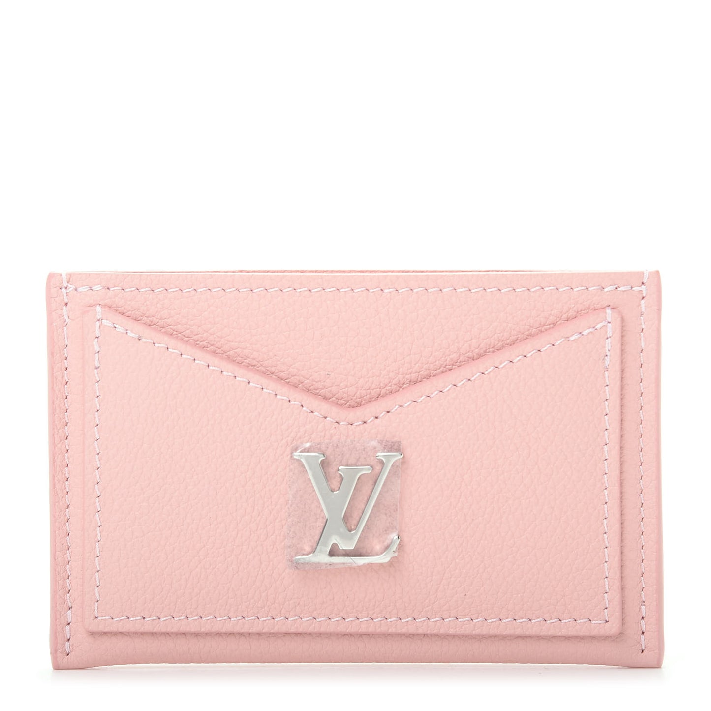 Calfskin Lockme Card Holder Rose Ballerine