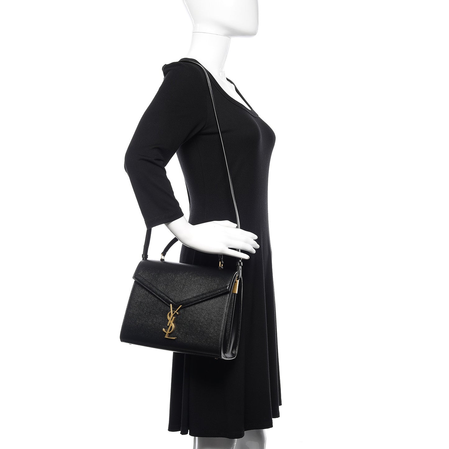 Grain de Poudre Medium Classic Monogram Cassandra Top Handle Black Rouge Legion