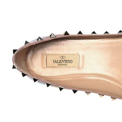 Valentino Garavani Calfskin Nappa Rockstud Ballerina Flats 38.5 Blue Fluo Poudre 7 of 10