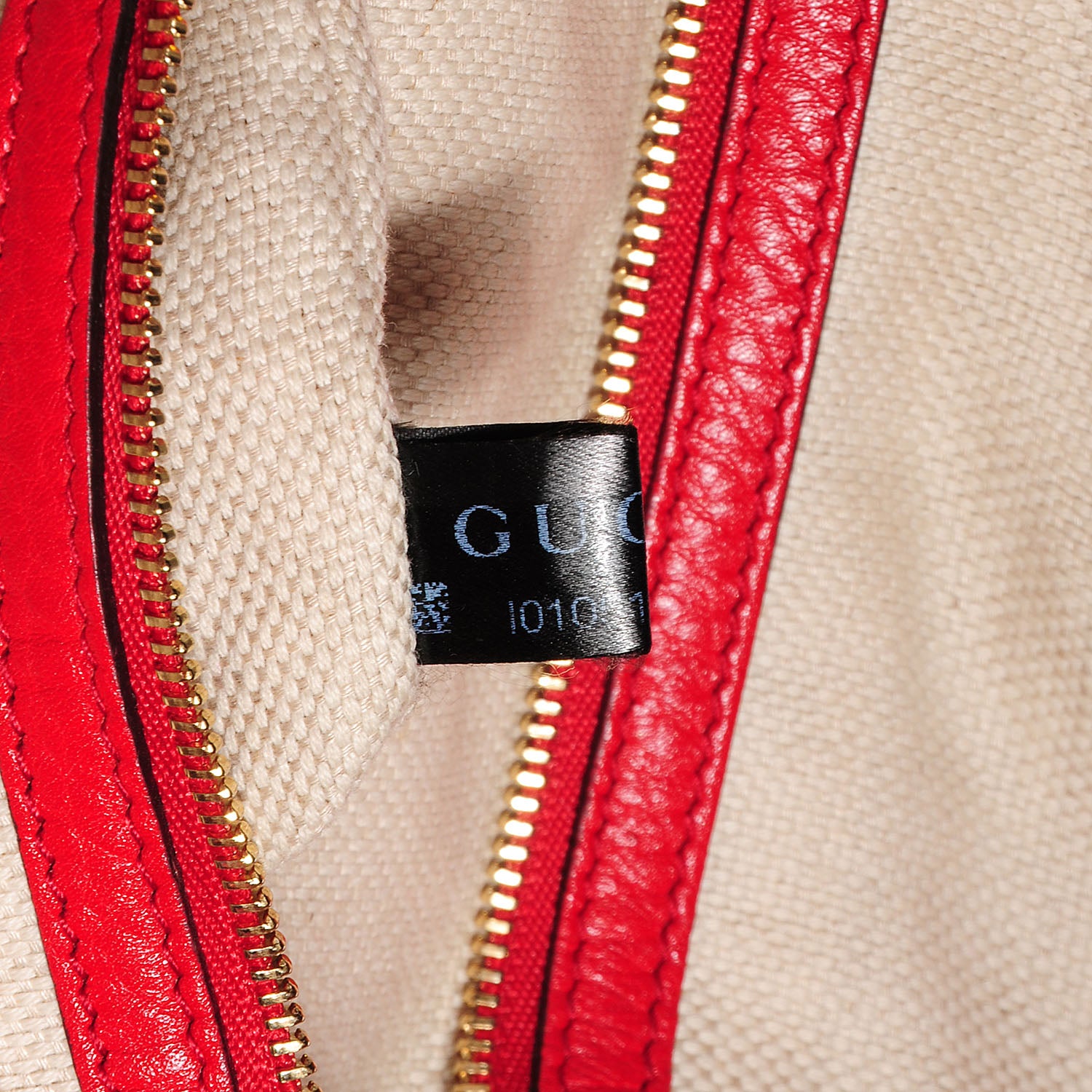 Gucci Pebbled Calfskin Large Soho Shoulder Bag Red 9 of 10