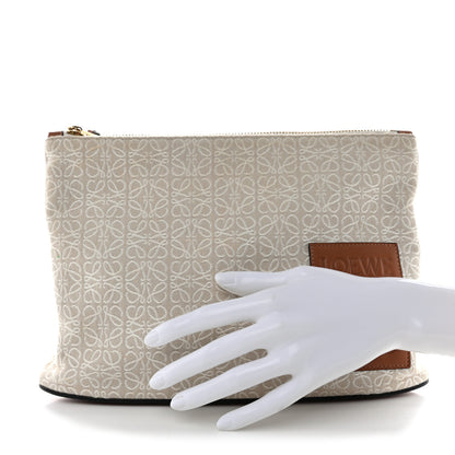 Loewe Jacquard Anagram Calfskin Pouch Tan 2 of 7
