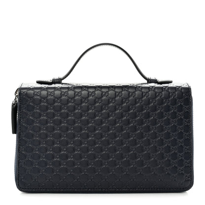 Gucci Microguccissima Zip Around Top Handle Travel Wallet Navy 1 of 14