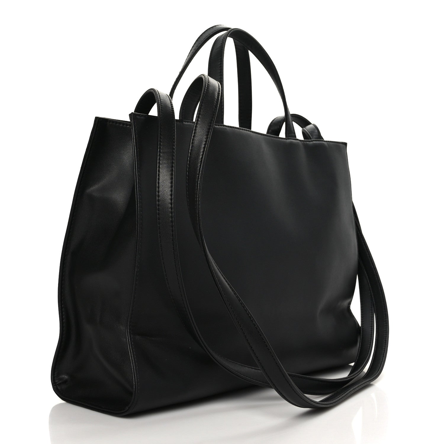 Telfar Vegan Leather Medium Shopping Bag Black 3 of 8