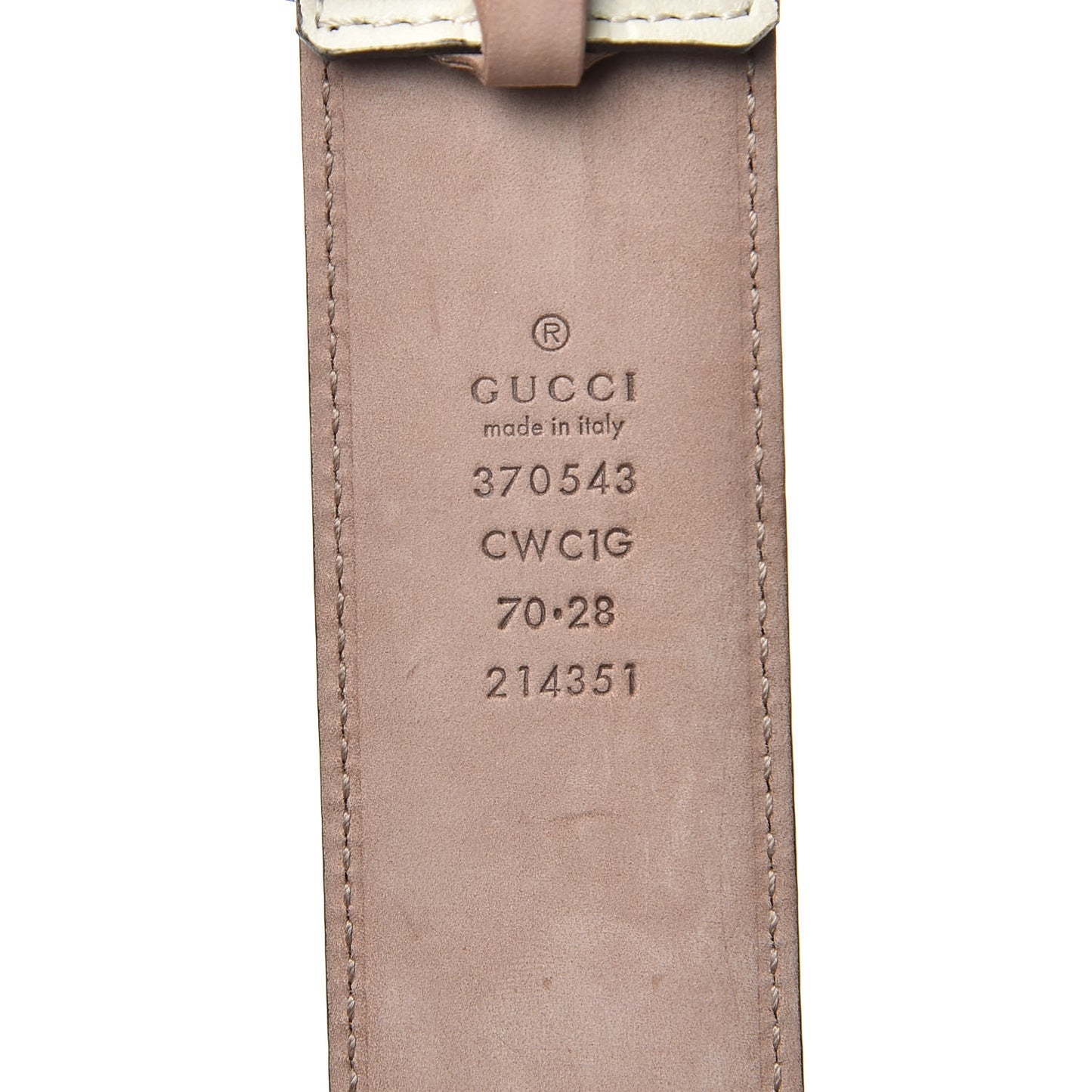 Guccissima Interlocking G Belt 70 28 Off White