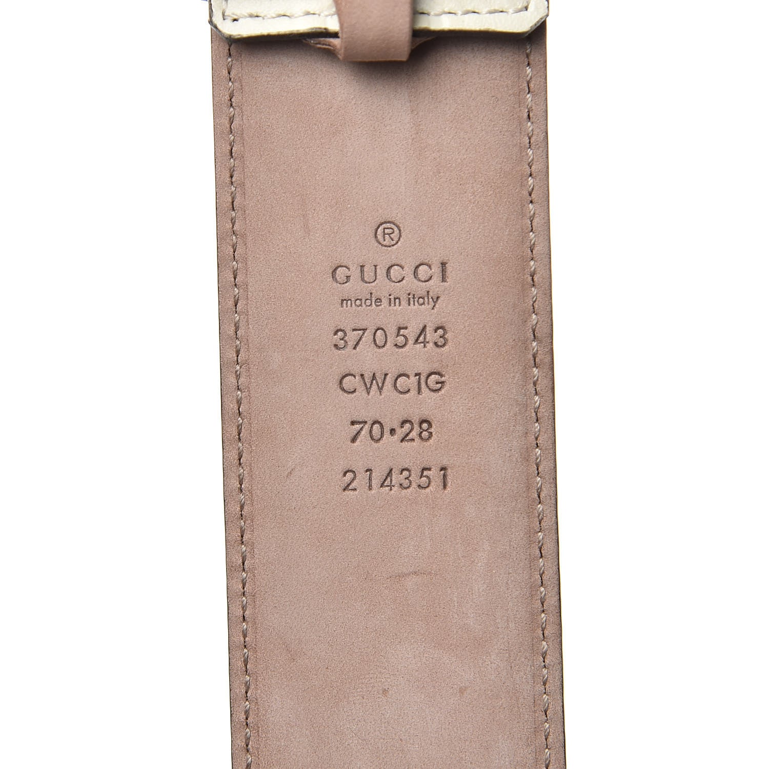 Gucci Guccissima Interlocking G Belt 70 28 Off White 7 of 7