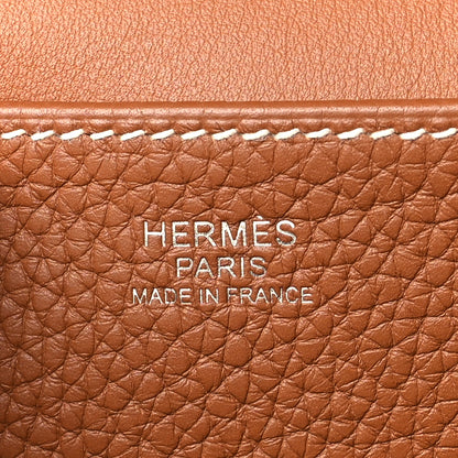 Hermes Taurillon Clemence Halzan 31 Gold 6 of 10