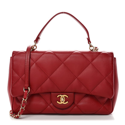 Chanel Lambskin Quilted Easy Carry Flap Red 1 of 12