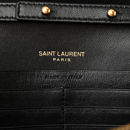 Saint Laurent Smooth Calfskin Tri-Metal Cassandre Wallet On Chain WOC Black 6 of 12