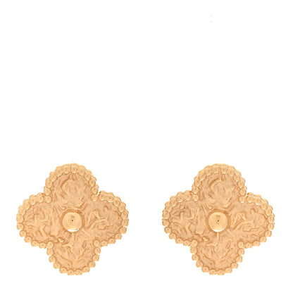 Van Cleef & Arpels 18K Yellow Gold Vintage Alhambra Earrings 1 of 5