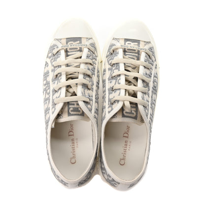 Christian Dior Canvas Oblique Walk'N'Dior Low Top Platform Sneakers 41 Stone Grey 2 of 10