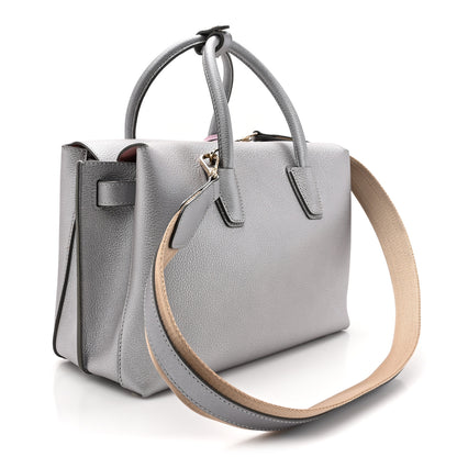 MCM Metallic Grained Calfskin Medium Milla Tote Spike Silver 3 of 13