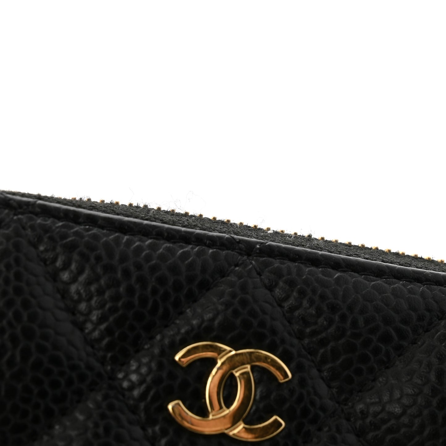 Caviar Quilted Classic Zipped Coin Purse Black