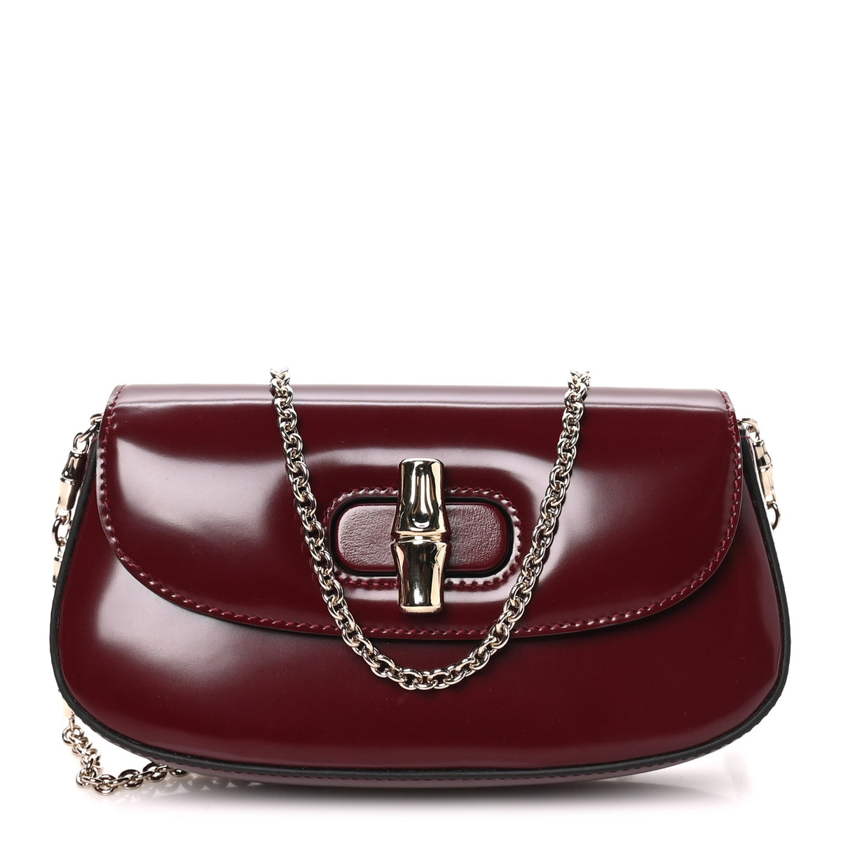 Gucci Shiny Calfskin Small Bamboo Night Bag Rosso Ancora 1 of 10