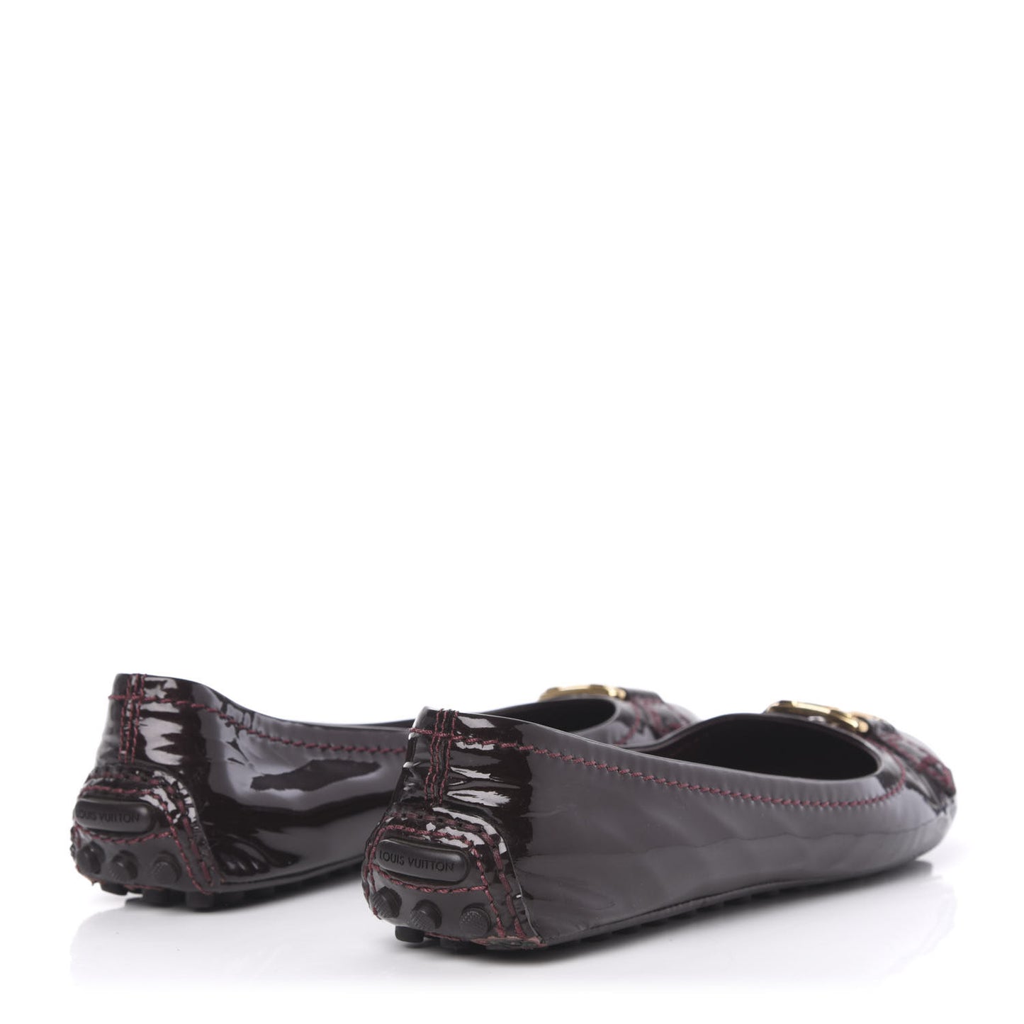 Patent Calf Oxford Ballerina Flats 34.5 Amarante