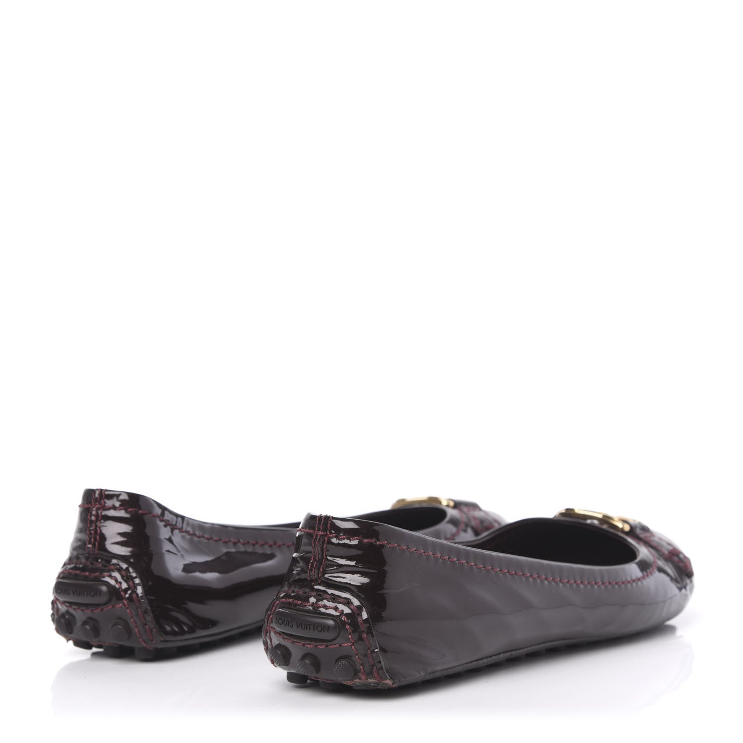 Louis Vuitton Patent Calf Oxford Ballerina Flats 34.5 Amarante 4 of 10