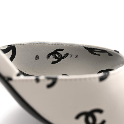 Chanel Printed Lambskin Coco Beach Sandals 39 White Black 8 of 19