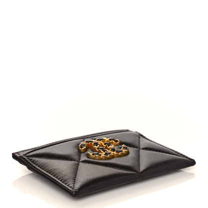 Chanel Lambskin Quilted Chanel 19 Card Holder Dark Brown 4 of 11