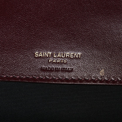 Saint Laurent Lambskin Chevron Quilted Large Loulou Rouge Cabernet 7 of 11