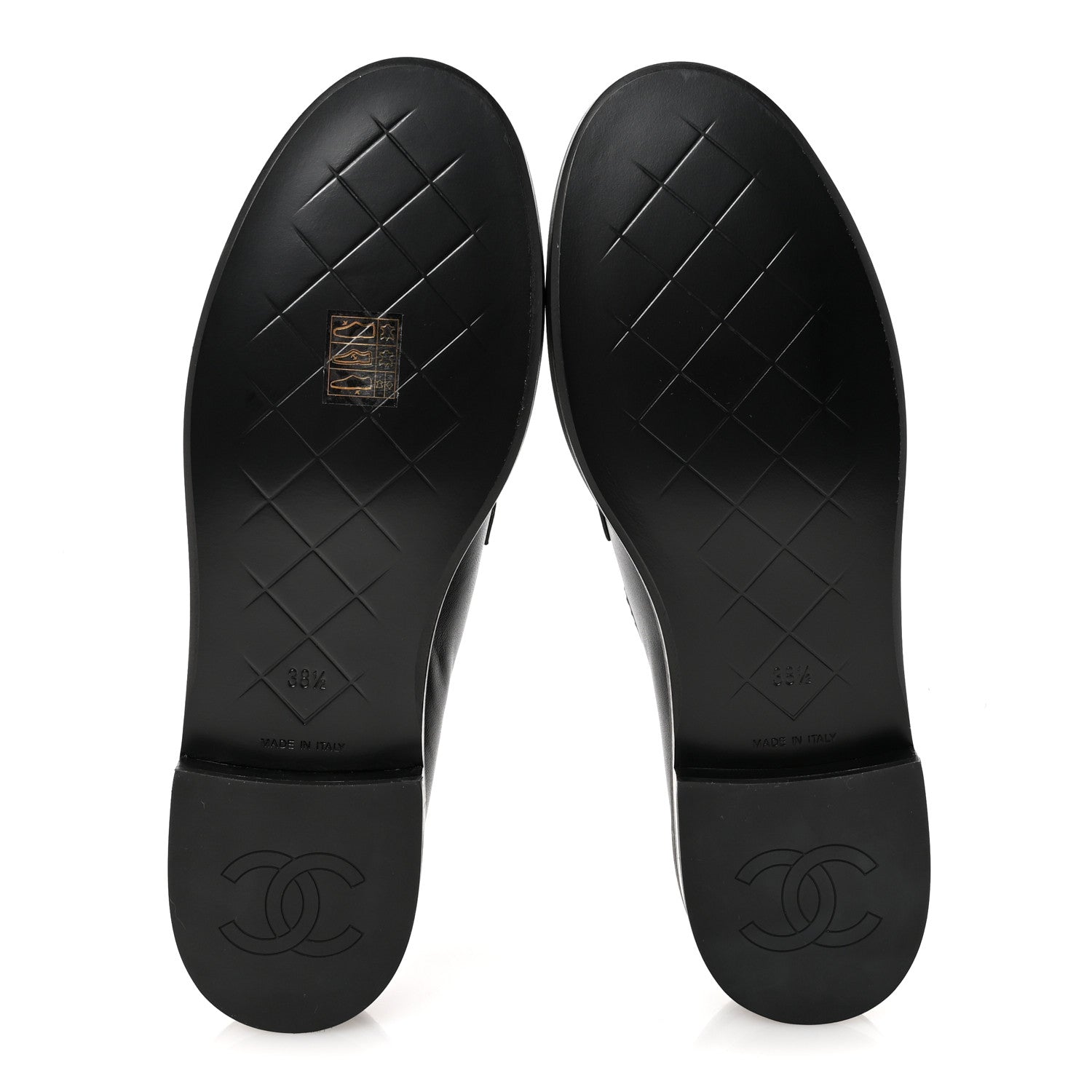 Chanel Crumpled Lambskin Quilted CC Turnlock Loafers 38.5 Black 6 of 10