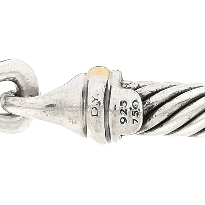 David Yurman Sterling Silver 18K Yellow Gold 5mm Cable Classic Buckle Bracelet 3 of 3