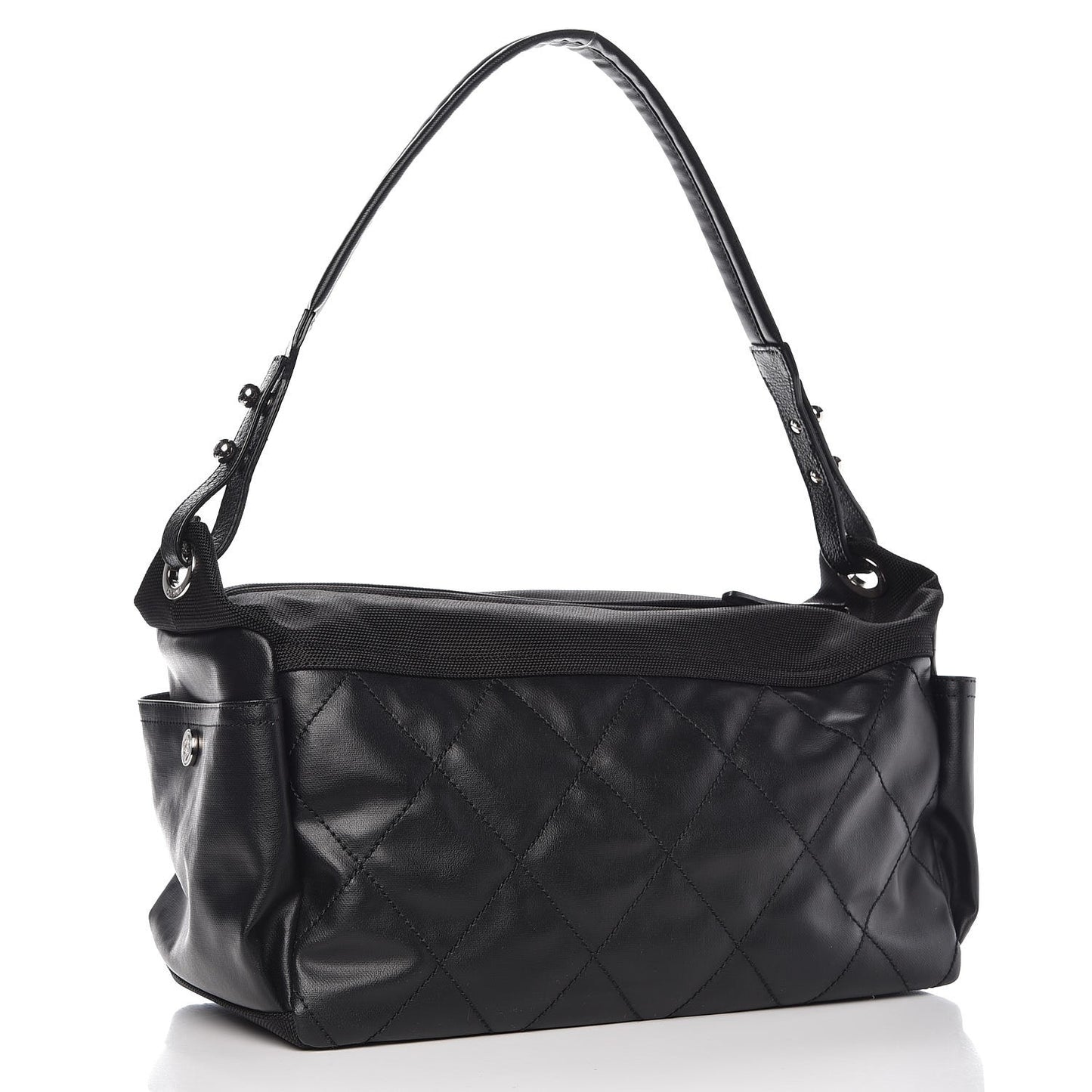 Coated Canvas Paris Biarritz Hobo Black